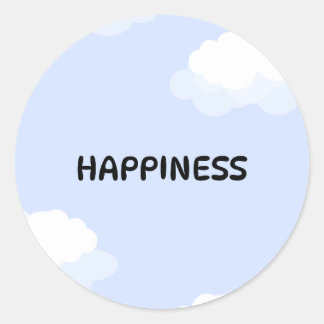 Blue cute notebook runder aufkleber