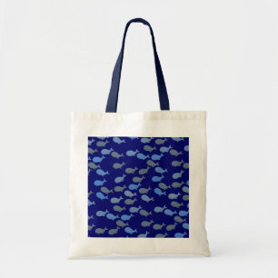 blue cute whales tragetasche