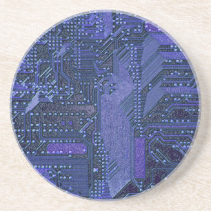 Blue Cyber Circuit Board Tech Art Electronics Getränkeuntersetzer