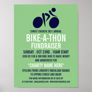 Blue Cycling Logo, Wohltätigkeit Bike-a-Thon Event Poster