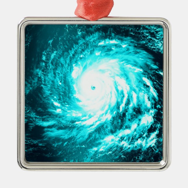 Blue Cyclone Ornament Aus Metall (Vorne)