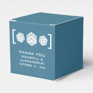 Blue D20 Dice Gamer Gefälligkeitsboxen Geschenkschachtel