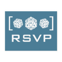 Blue D20 Dice Gamer UAWG Postcard