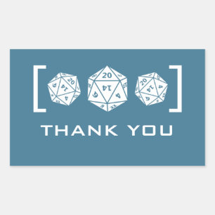 Blue D20 Dice Gamer Vielen Dank, dass Sie Sticker 