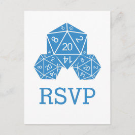 Blue D20 Dice Response Postkarte