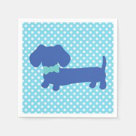 Blue Dackel Dackel Dog Party Napkins Serviette