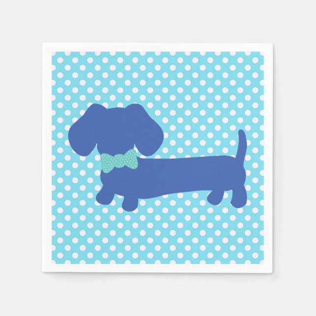 Blue Dackel Dackel Dog Party Napkins Serviette (Vorderseite)