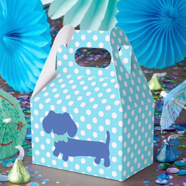 Blue Dackel Dackel Hund mit Bow Krawatte Gefälligk Geschenkschachtel (Party)