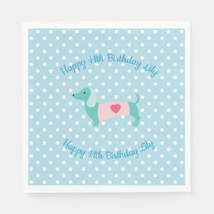 Blue Dackel Party Napkins Serviette