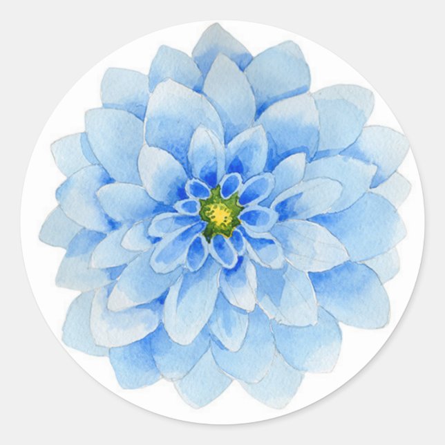 Blue Dahlia Blume Sticker (Vorderseite)
