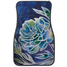 Blue Dahlia Navy Aquamarin Celestial Floral Waterc