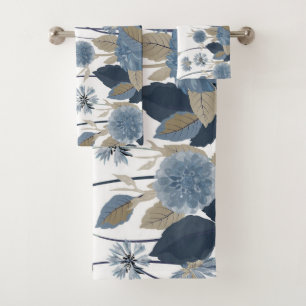 Blue Dahlias Cornflower Badhandtuch Set