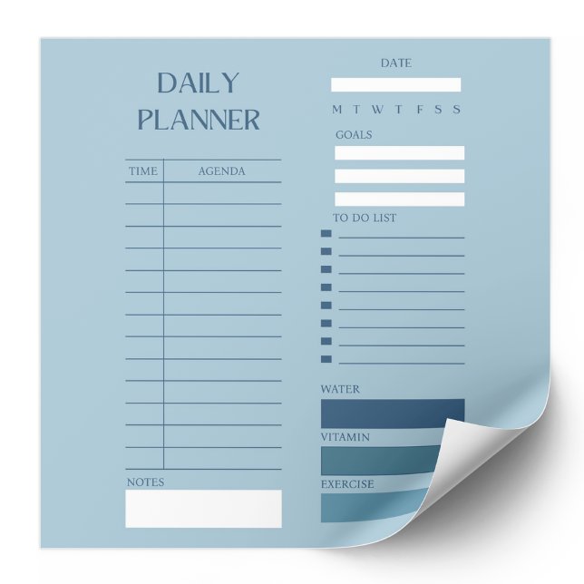 Blue Daily Planer To Do List Stilvoll Notizblock (Von Creator hochgeladen)