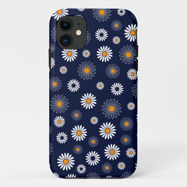 Blue Daisies Floral Background Case-Mate iPhone Hülle (Rückseite)