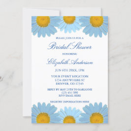 Blue Daisies Floral Brautparty Einladung