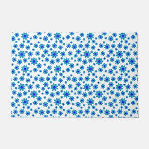 Blue Daisies Floral Repetierendes Muster Fußmatte