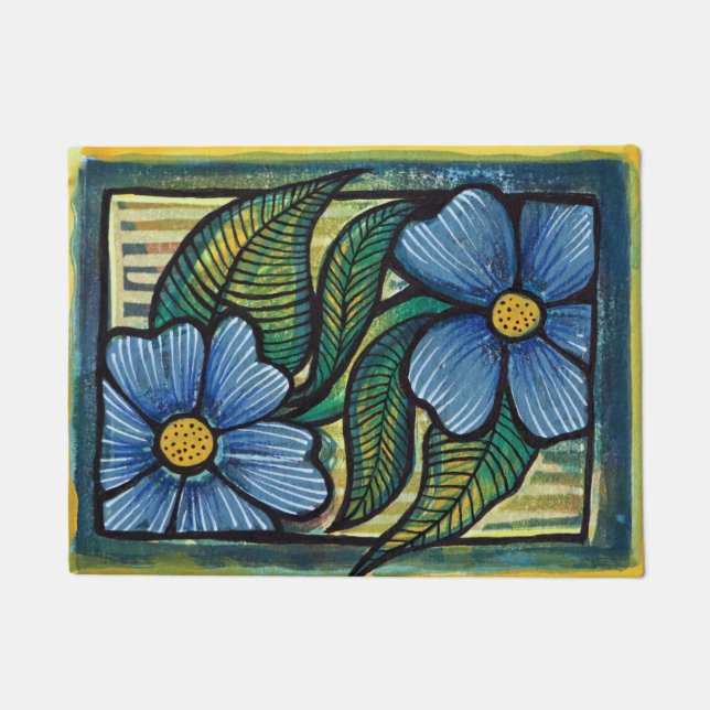 Blue Daisies Fußmatte (Vorderseite)