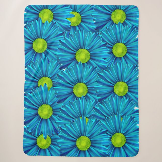Blue Daisies Sherpa Blanket Sherpadecke (Vorderseite)