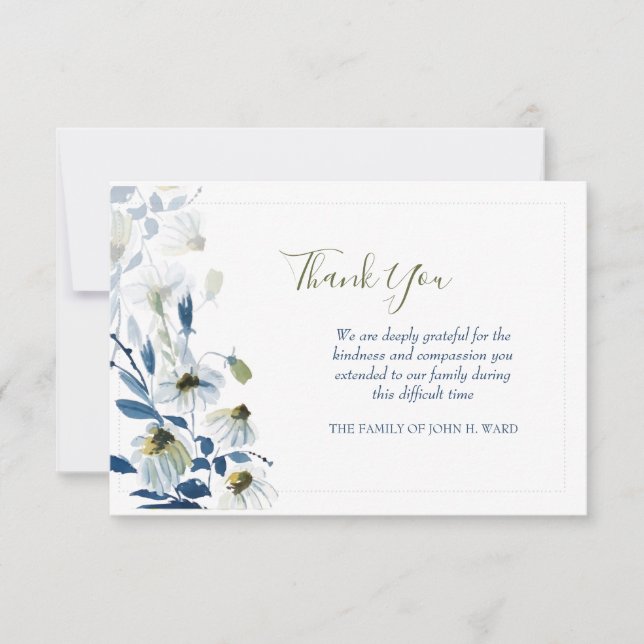 Blue Daisis Beileid Vielen Dank, dass Sie die Kart Dankeskarte (Vorderseite)