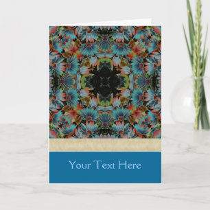 Blue Daisis Blume Kaleidoskop Foto Card Karte