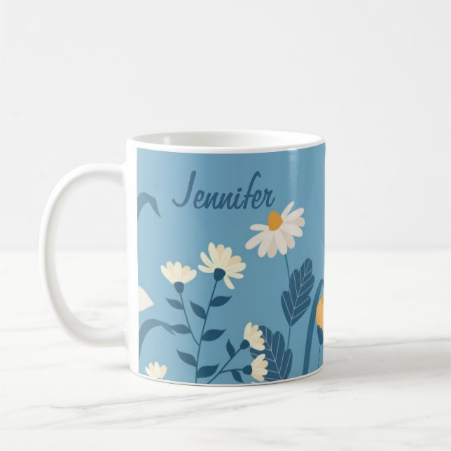 Blue Daisy April Birth Blume Tasse Floral (Links)
