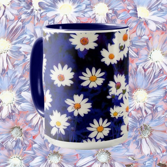 Blue Daisy Art Blume Tasse Cup (Von Creator hochgeladen)