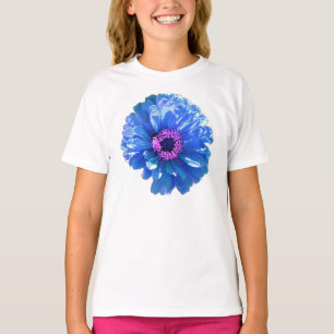Blue Daisy, blaues blühendes Foto T-Shirt