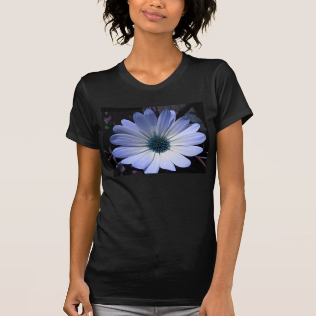 Blue Daisy Blume Ladys T Shirt (Vorderseite)