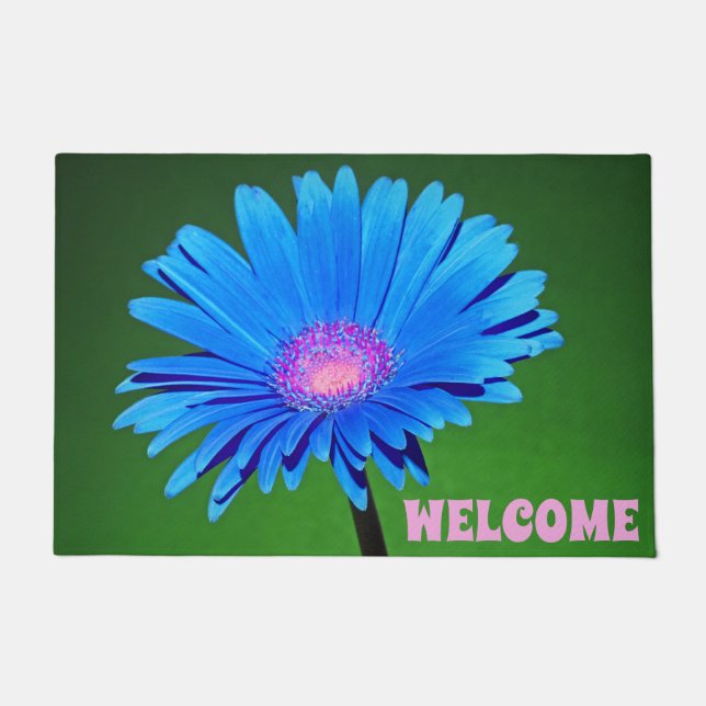 Blue Daisy Doormat Fußmatte (Vorderseite)