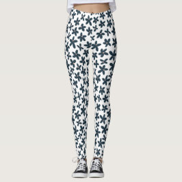 Blue Daisy Floral Niedlich Workout läuft Leggings