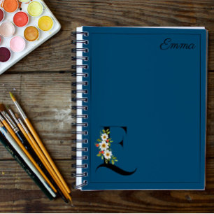 Blue daisy Hibiskus Aquarell Notizblock