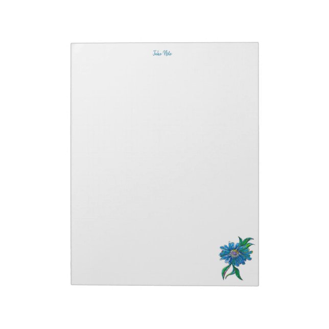 Blue Daisy Note Pad Notizblock (Rotiert)