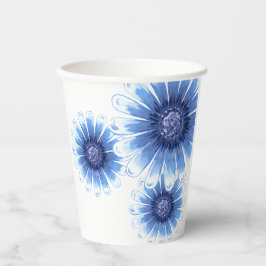 Blue Daisy Paper Cup Pappbecher