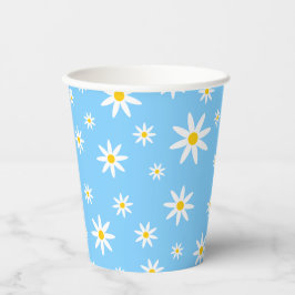 Blue Daisy Paper Cups Pappbecher