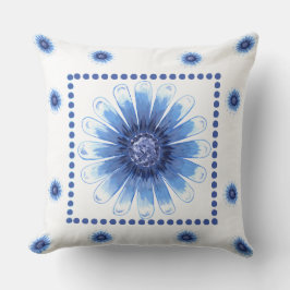Blue Daisy Pillow Kissen