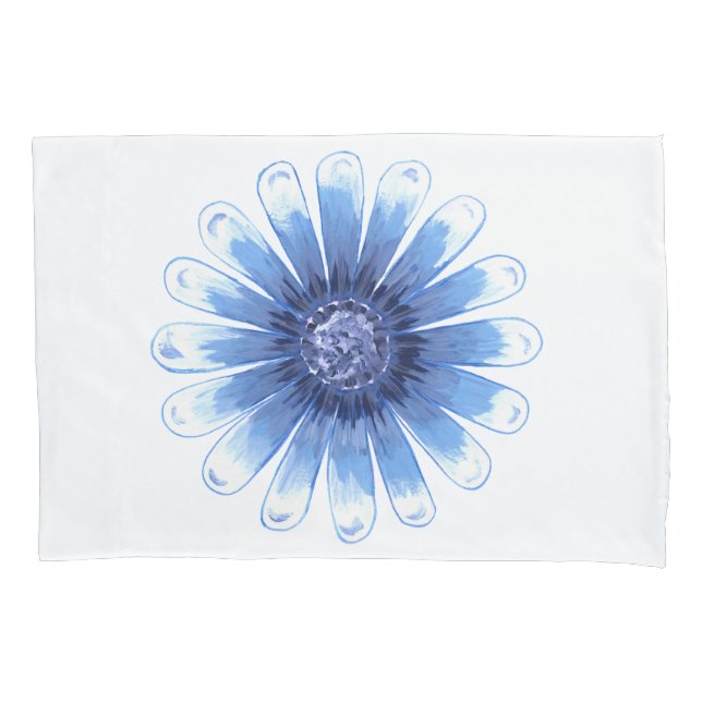Blue Daisy Pillowcase Kissenbezug (Vorderseite)