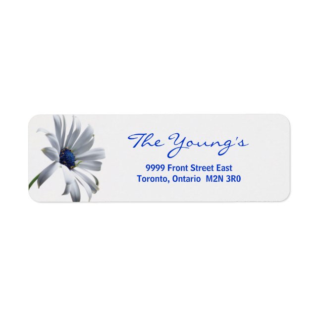 Blue Daisy Rücksendeadresse - Anpassen (Vorne)