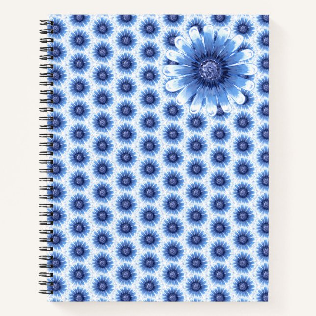 Blue Daisy Spiral Notebook Notizbuch (Vorderseite)