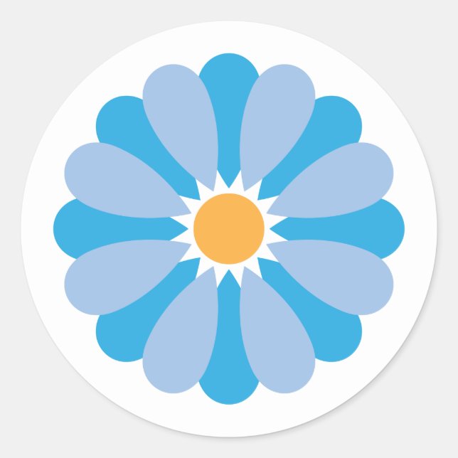 Blue Daisy Sticker (Vorderseite)