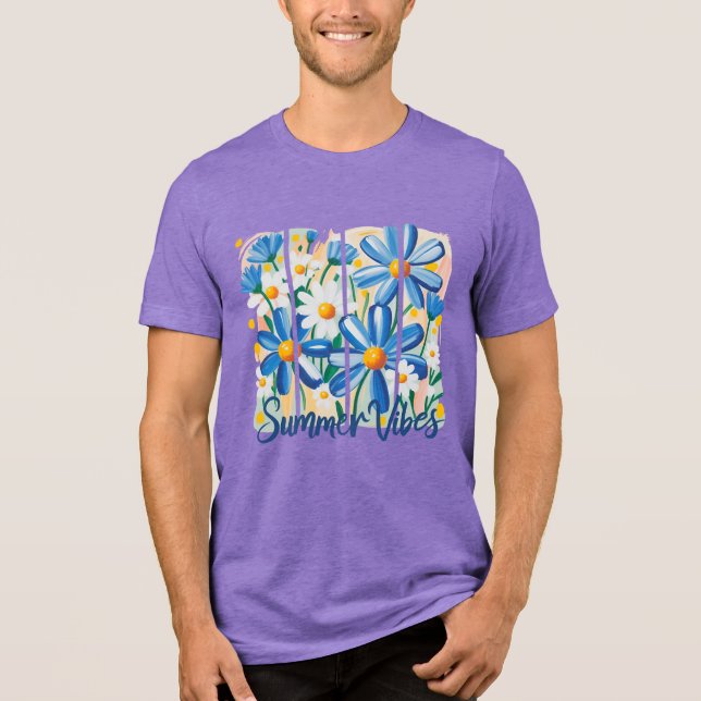 Blue Daisy Tri-Blend Shirt (Vorderseite)