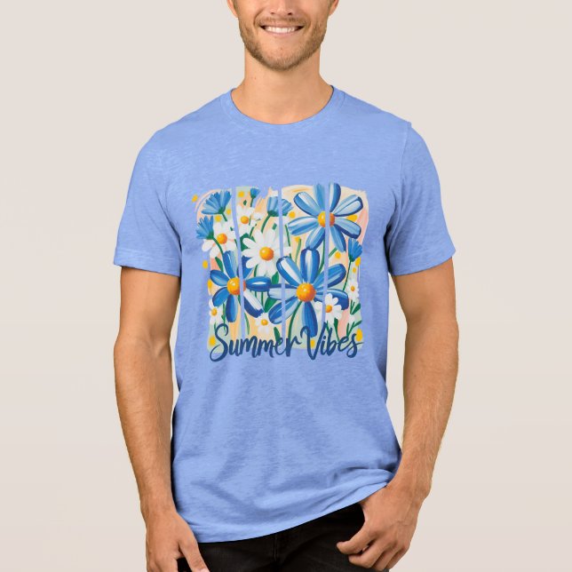 Blue Daisy Tri-Blend Shirt (Vorderseite)