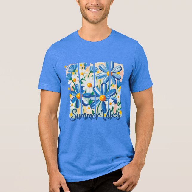 Blue Daisy Tri-Blend Shirt (Vorderseite)