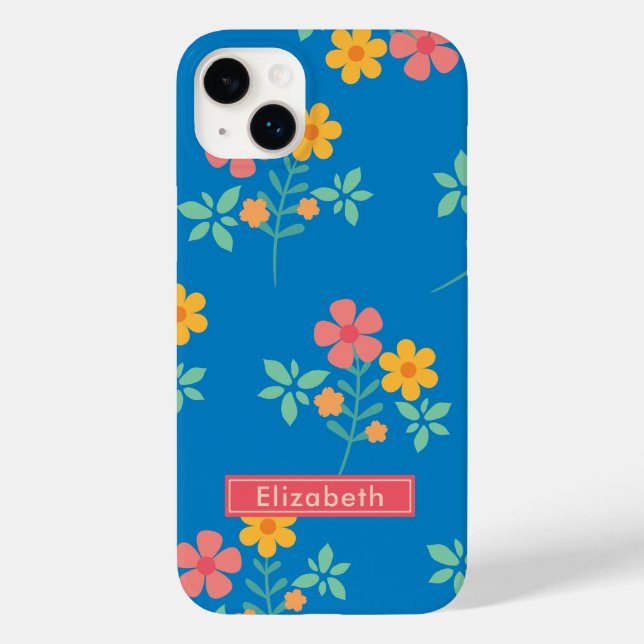 Blue Daisy Vintag Bouquet Case-Mate iPhone Hülle (Rückseite)