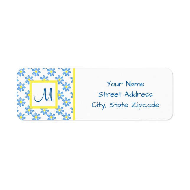 Blue Daisy Watercolor Muster 2 (Vorne)