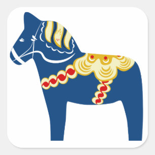 Blue Dala Horse Aufkleber