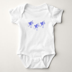Blue Dala Horse Baby Bodysuit Strampler