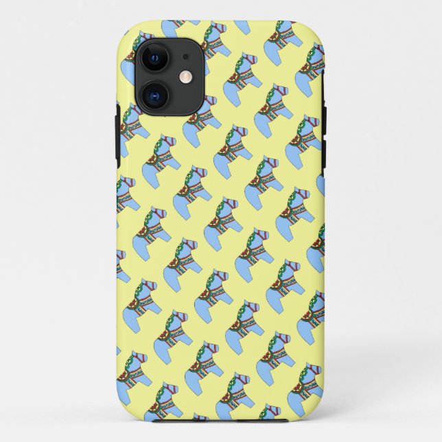 Blue Dala Horse iPhone Case (Rückseite)