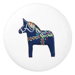 Blue Dala Horse Keramik Knob Keramikknauf