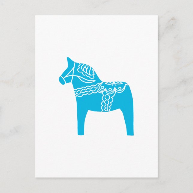 Blue Dala Horse Postkarte (Vorderseite)