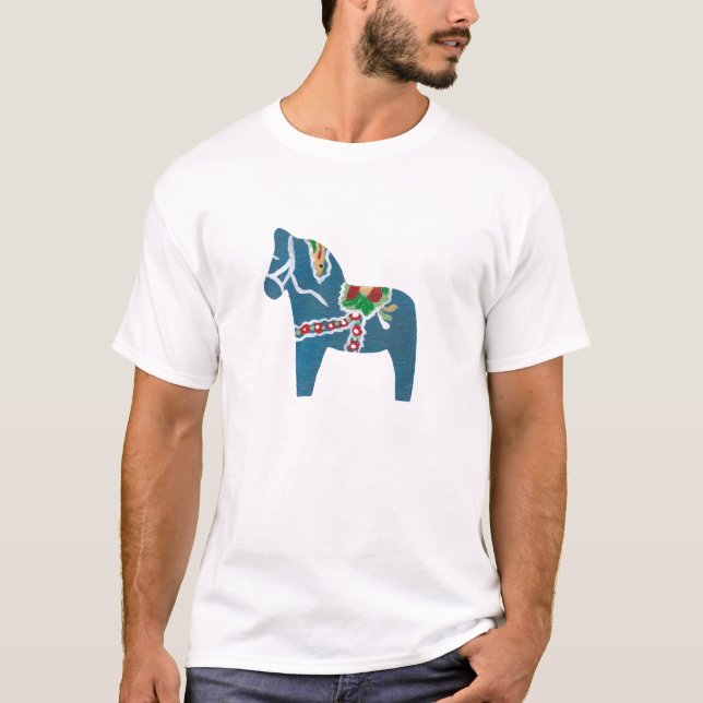 Blue Dala Horse T - Shirt (Vorderseite)